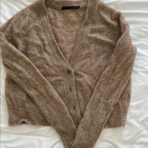 Jenni Kayne Mohair Boyfriend Cardigan in the color stone